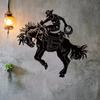 1pc Modern Bronc Rider Metal Wall Art - For Wildlife & Horse Lovers. Farmhouse Decor. Home Decor. Wall Hanging.
