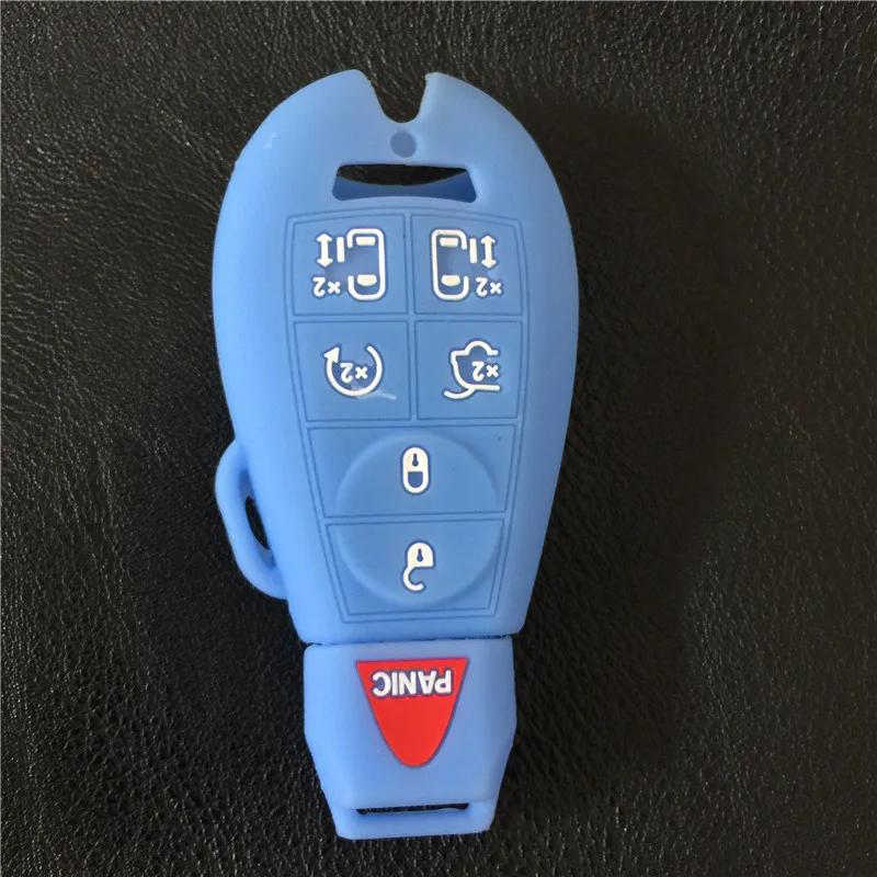7 Button silicone rubber car key cover case For Chrysler Town Country Dodge Grand Caravan Smart Remote car Key