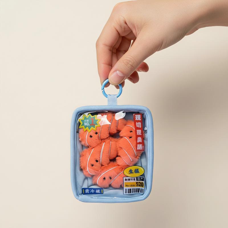 Cute Supermarket Fridge Vegetable Plush Keyring Simulation Seafood Platter Salmon/Octopus Plush Stuffed Toy Backpack Charm Gifts