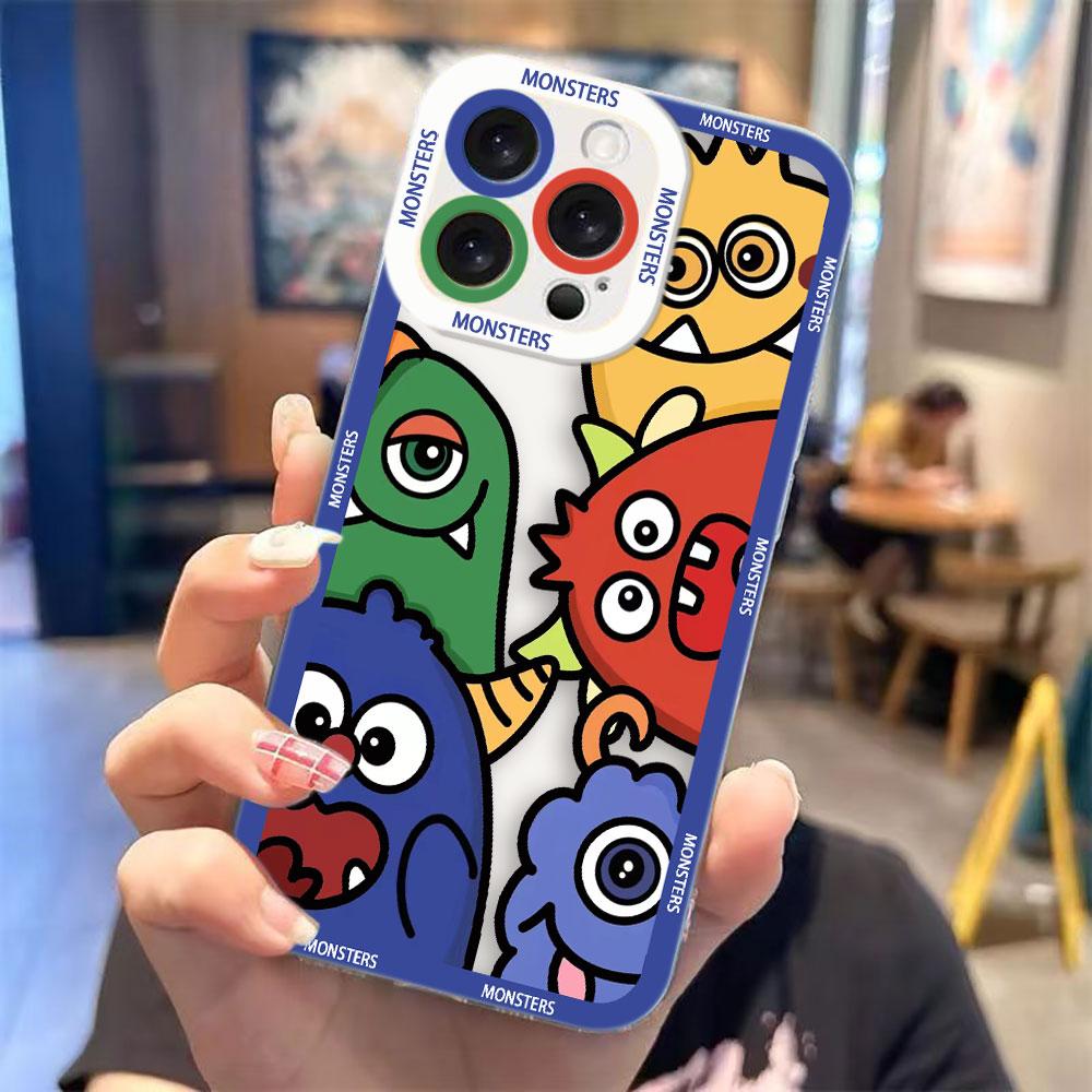 Cute Little Monster Clear Phone Case For Samsung A03S A03 A04 A05 A05S A06 A7 A11 A10S A12 A13 A14 A15 A16 NOTE 10 20 ULTRA Case