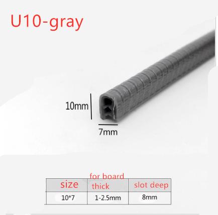 

U Edge Banding Car Door Edge Protection Strip Decorative U Frame Bar Crashproof Strip Rubber Vehicle Sealing Strip Car Decor 4m