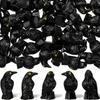 5/10Pcs Fake Bird Ghost Festival Halloween Decoration Simulation Resin Black Crow Halloween Miniature Black Crow Figurines Prop