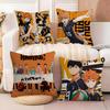Anime HHaikyuu Cushion Cover Soft Plush Fabric DoubleSided Printed Sofa Cushion Cover for All Seasons Home Decor Gift