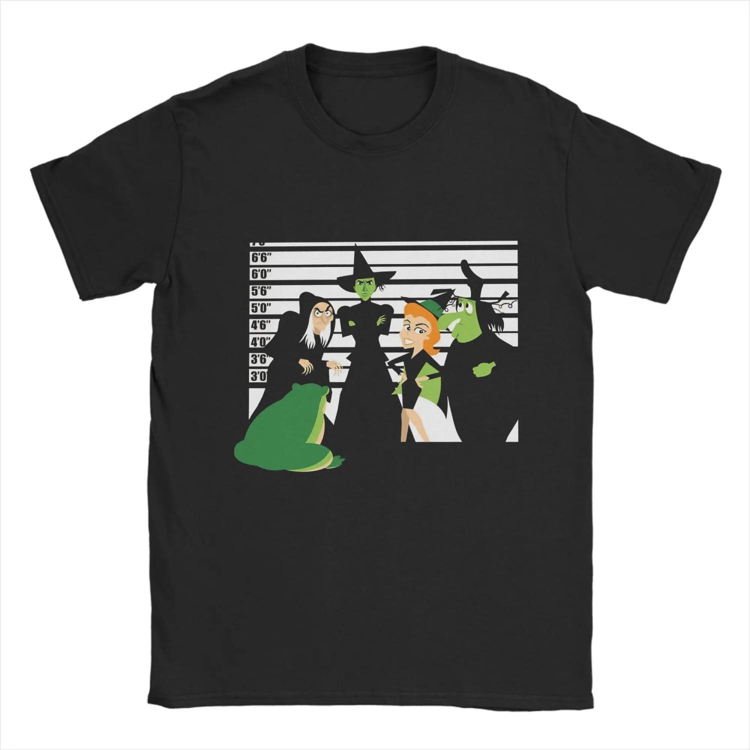 

Elphaba The Wicked Men s T Shirts Novelty Tees Short Sleeve Crewneck T-Shirt Cotton Printing Tops S чёрный
