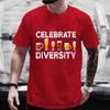 T-shirt for Men Celebrate Diversity Beer Graphic Y2k Clothing Tops Friends Drinker Lover Weekend Party Tees Oversized Streetwear