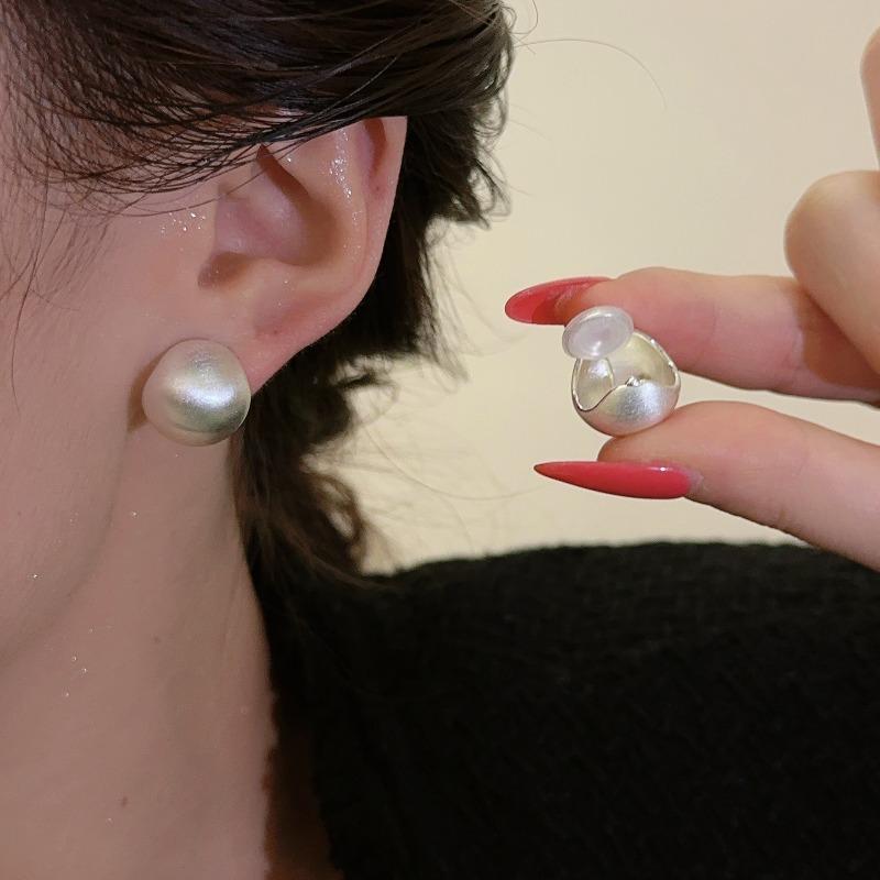 Ohrhaken ohne Ohrloch Mückenduft-Haarnadel, Glatte Oberfläche Sandgestrahlte Kugelohrringe, Schmerzfreier Ohrhaken