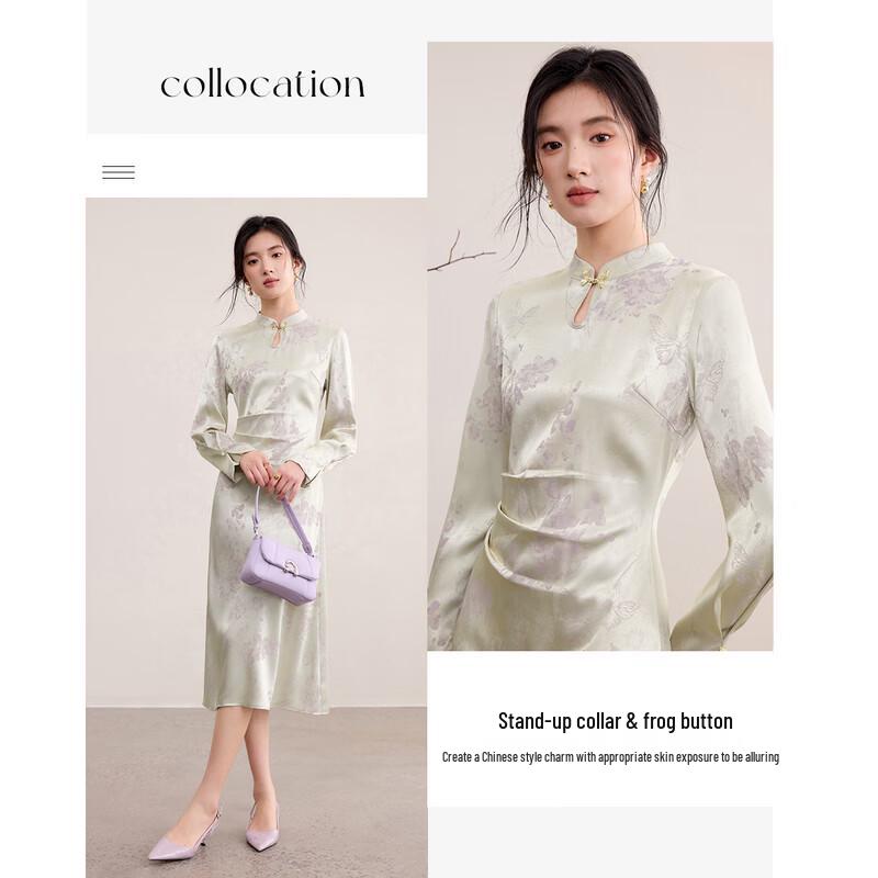 Neues Chinesisches Jacquard-Midikleid für Damen
