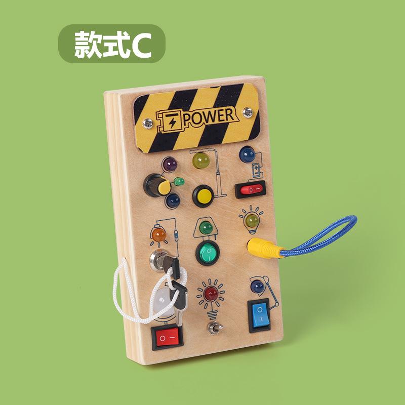 

Wooden Led Switch Electronic Busy Board Traffic Light Power Supply Physics Early Education Puzzle Wooden Toy