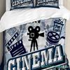 Conjunto de Roupa de Cama de Cinema Para Quarto Cama Casa Vintage Design de Cartaz de Cinema Com Efeito Grunge Capa de Edredom Capa de Colcha Fronha