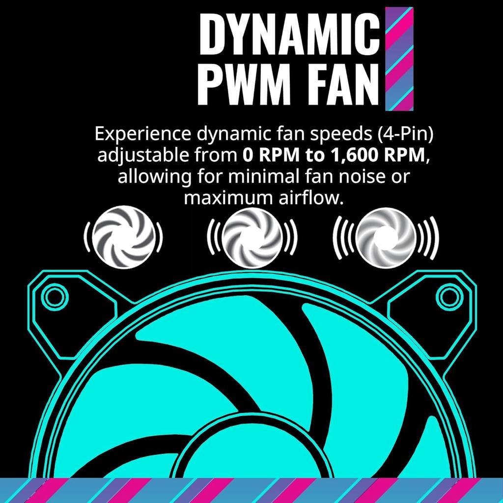 Cooler Master MasterFan MF140 Halo2 140mm ARGB Gen2 PC Case Fan, White, MFL-B4DW-16NP2-R2, FN1896