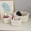 Handwoven Cotton Rope Makeup Holder Decorative Desktop Storage Basket Multipurpose Bedroom Organizer for Cosmetics