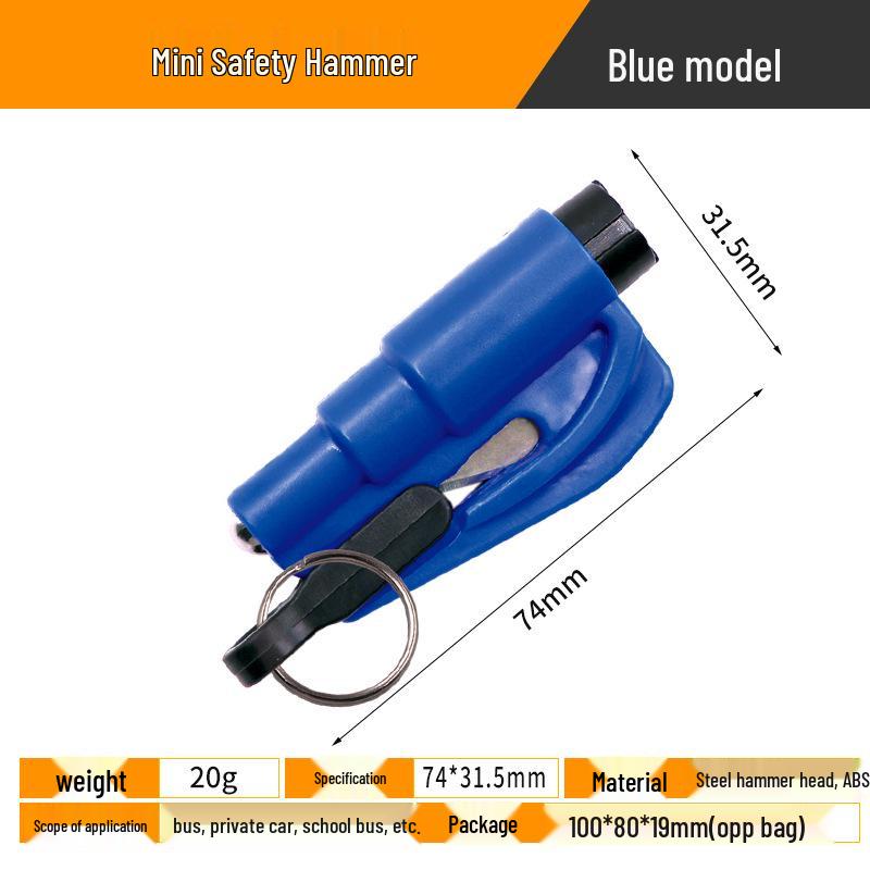 Portable Mini Car Safety Hammer Keychain - Emergency Window Breaker & Escape Tool, Easy to Store & Carry