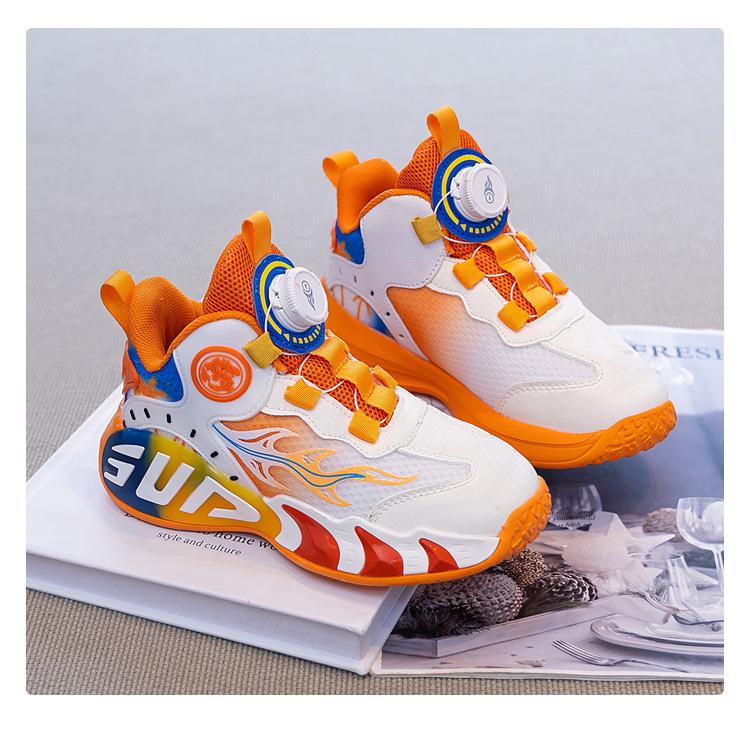 Boys Breathable Mesh Basketball Shoes Spring Autumn Soft Sole Non Slip Sports Sneakers For Big Kids Running Training