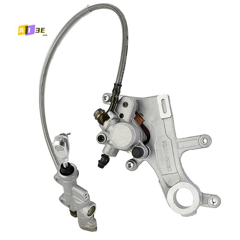 A03E-Motorcycle Rear Brake Caliper Master Cylinder Pump W/Oil Hose For Honda CR125R CR250R CRF250R CRF450R 2002-