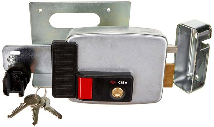 Verrou Électrique - Cisa - 11731701 - Galvanisé - 12 V - Argent