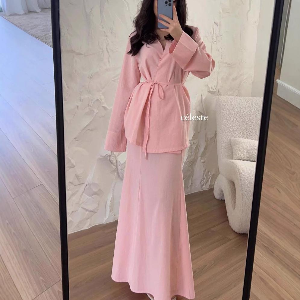 Europe, America, Amazon cross-border autumn new temperament versatile straps cardigan jacket skirt set XS