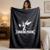 Linkin Park Druck Flanelldecke Gemütliche Leichte Plüschdecke für Bett Sofa Haushalt