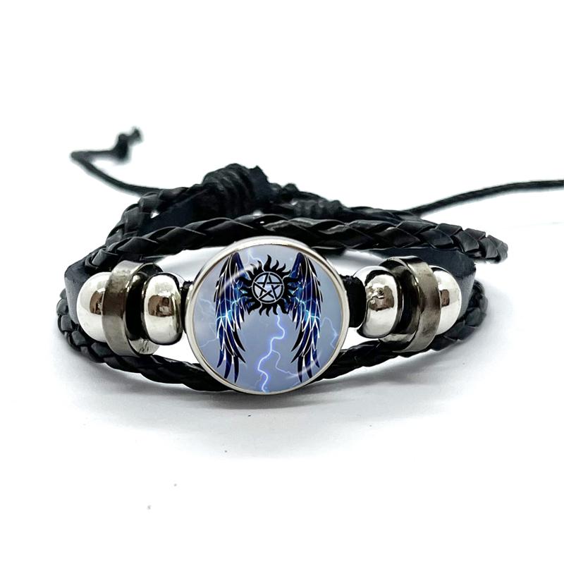 New Supernatural Sign Leather Bracelets Sam Dean Multilayer Braided Handmade Jewelry Gifts for Men Women