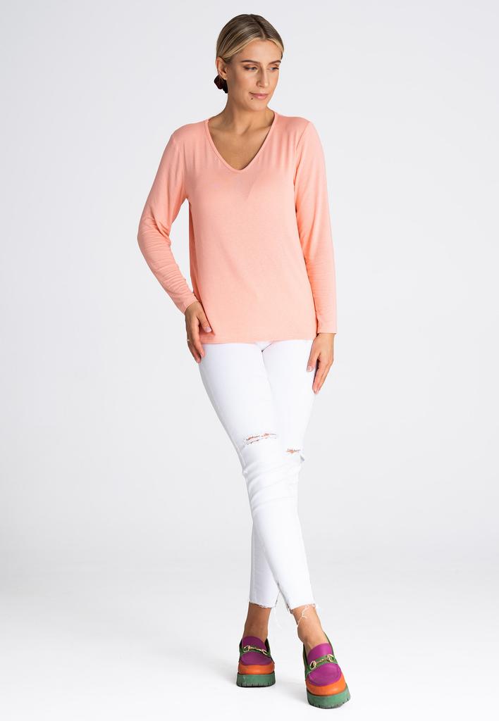 Women's Blouse - Women's Long Sleeve Blouse Pink M980 Size Xl