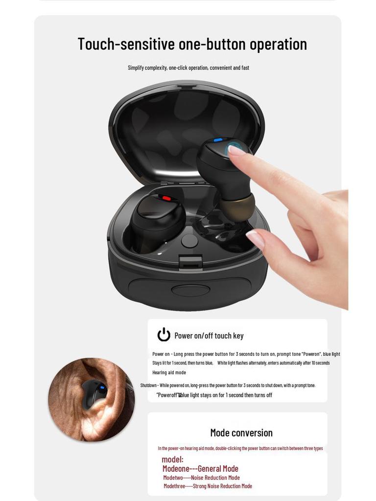 XuanYin Rechargeable In-Ear Hearing Aids for Seniors - Smart Amplifiers for the Deaf and Hard of Hearing