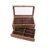 1pc 2 layers 12 grids Sunglasses wooden Storage Box with transparent Flip,Good quality,suitable for sunglasses display,organizer,collection.