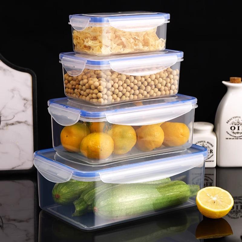 

8pcs(4 Lids+4 Containers) Multi-Size Transparent Storage Containers with Tightly Sealed Lids - for Fruits, Vegetables, Pasta