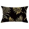 Black Gold Plant Series Waist Pillowcase Peach Skin Printed Sofa Pillowcase Home Fabric Supplies Pillowcase