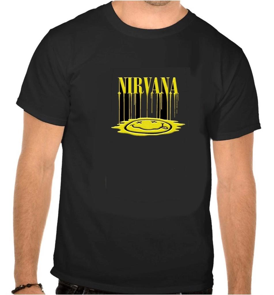 NIRVANA ROCK MUSIC LOGO Black T-SHIRT -1192-