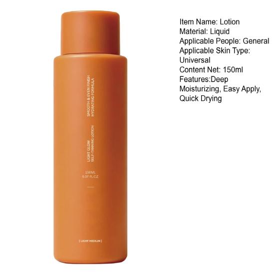 Yousheng Sunless Tanner Lotion, Self Tanning Milk Essence for Natural Glow, 150ml Gradual Buildable Tan for Body, Light Bronze Moisturizer