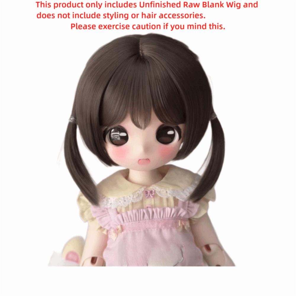 Cute Mushroom Bob Cut BJD Doll Bob Wig Braided Wig  For 1/3 1/4 1/6 Scale BJD Dolls