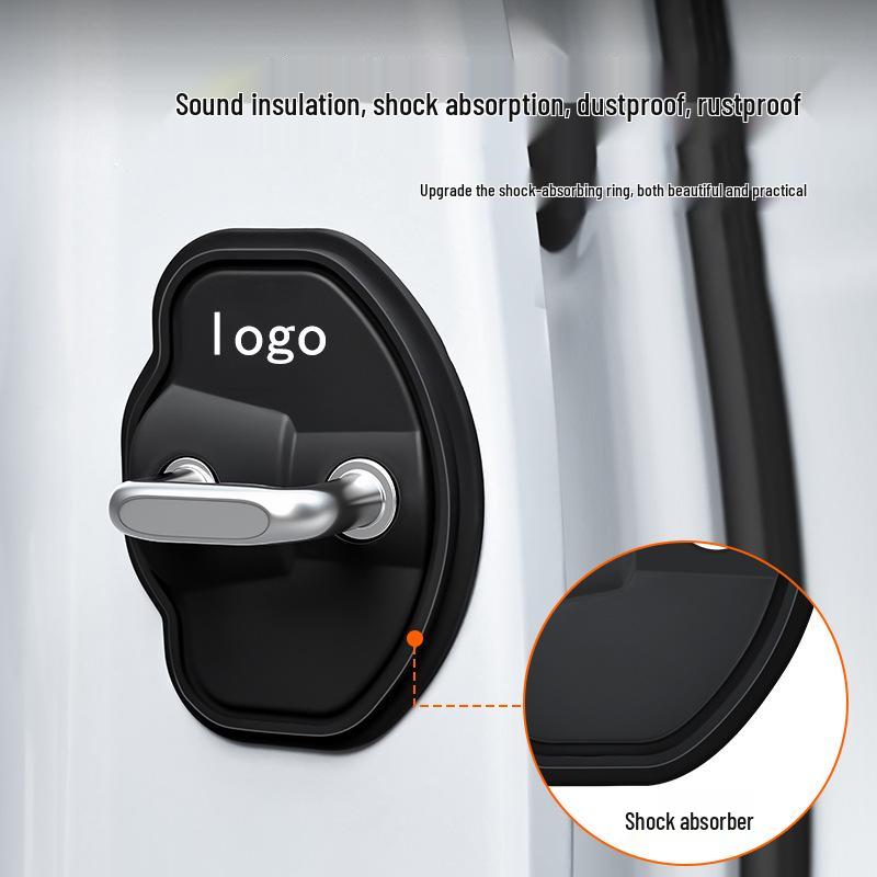 Tesla Door Lock Shock Absorbing Pad for Model 3/Y/S/X - Refreshed Car Door Lock Buckle Cover