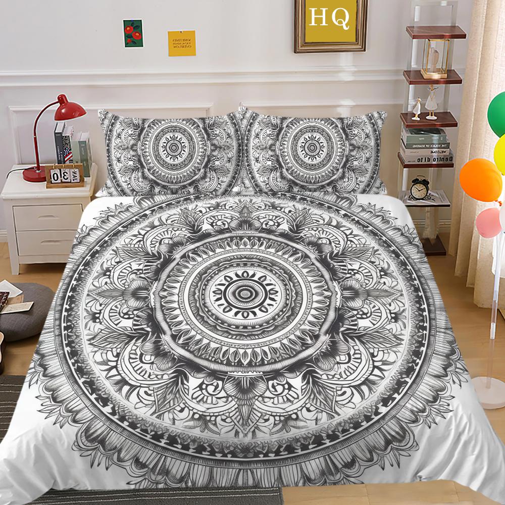 Set de lenjerie de pat pentru acasă cu imprimare 3D Datura Husă de plapumă din poliester Husă de pat pentru femeie Costume King Size Textile de casă moi