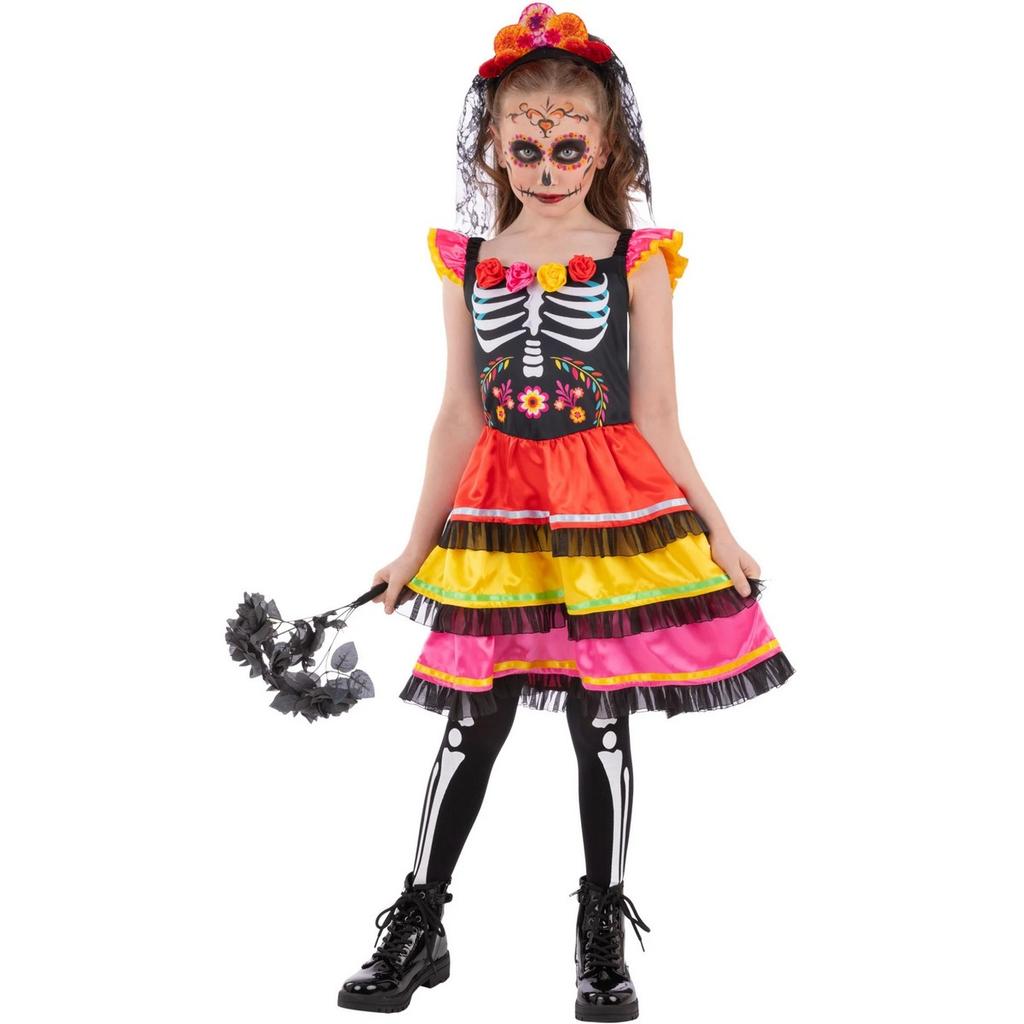 Smiffys Childrens/Kids Fiesta Day Of The Dead Costume