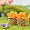 Landscape Cartoon Carrot House Miniature Rabbit Figurine Mini Animal Statue Resin Bunny Basket