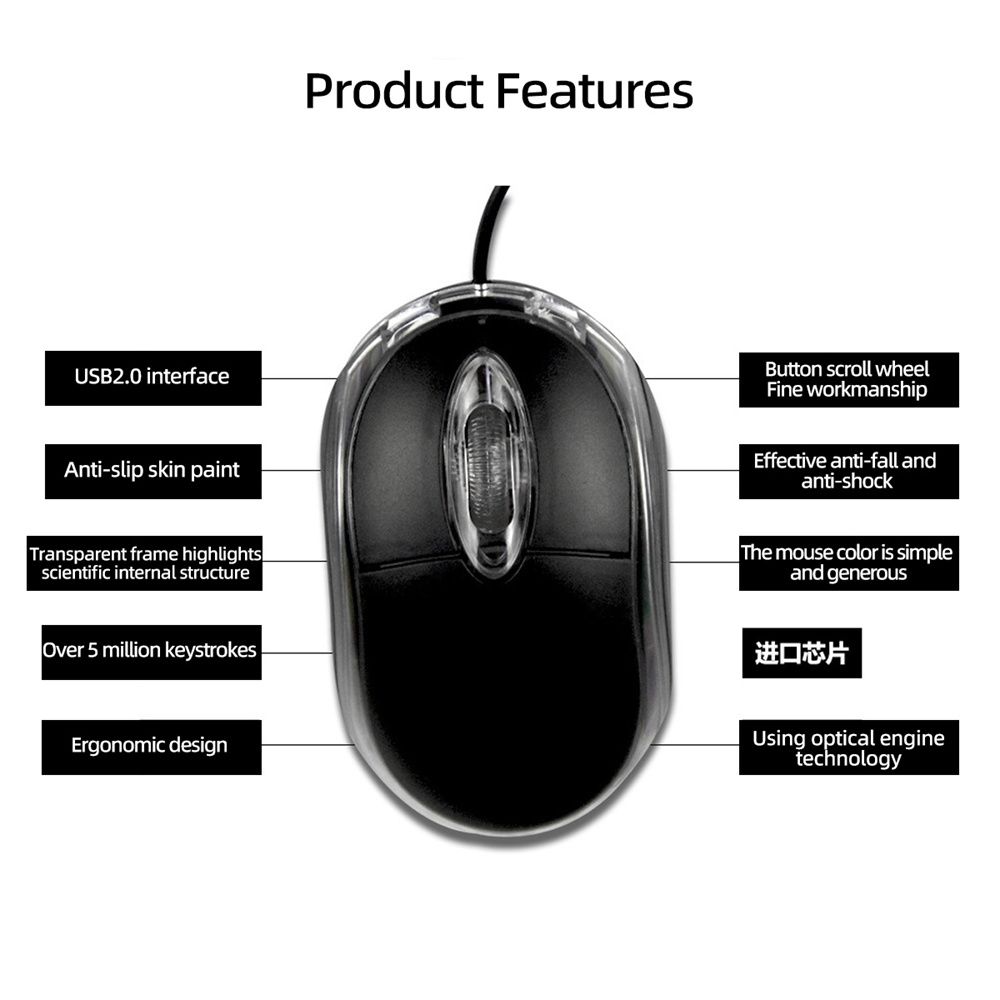 For Laptops Mini For Computer 1000DPI USB Optical Mouse Game Mice Wired Mouse Gaming Mouse