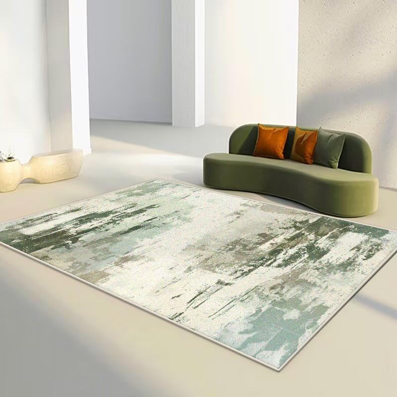 Green Abstract Flannel Carpet Bedroom Decoration Large Area Rugs Sofa Side Carpets for Living Room Soft Fluffy Lounge Floor Mat