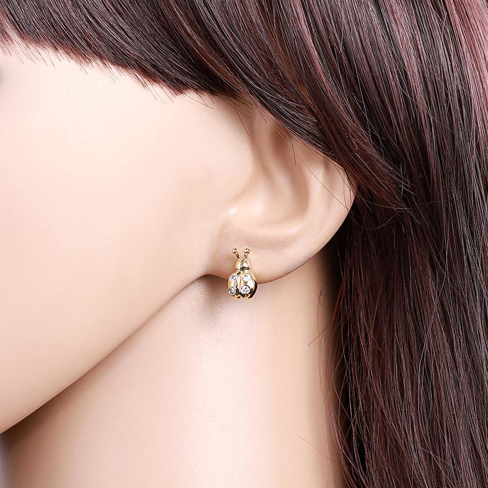 Women Lovely Cartoon Ladybug Earring Exquisite Zircon Ear Studs