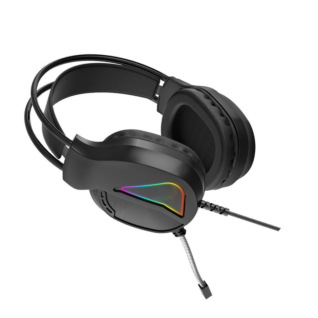 TWOLF H160 USB Wired Gaming Headsets RGB Light Computer Over Ear Headphone with 50mm Drivers