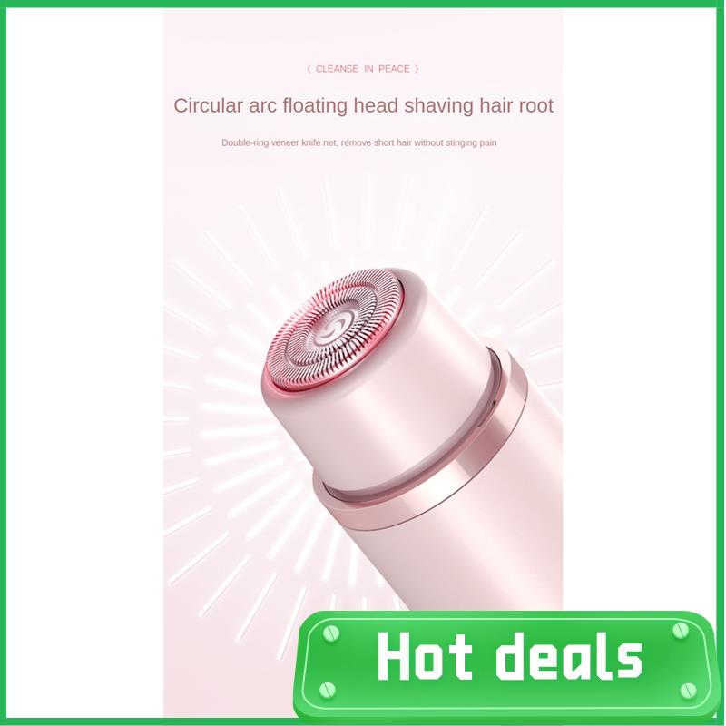 

B69A Bikini Trimmer For Women Electric Shaver 2-In-1 Body And Facial Hair Removal Double Head For Pubic Face Underarm Legs рожевий