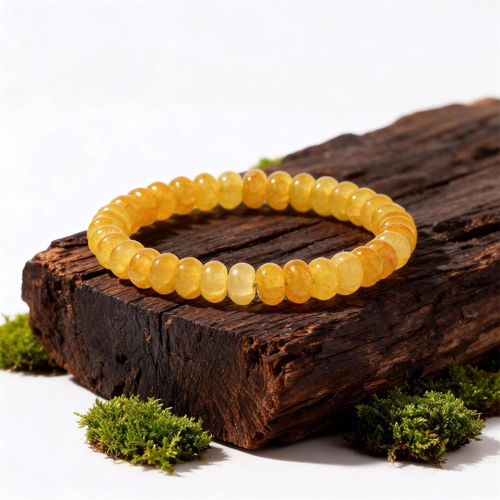 Festive Gifts Yellow Citrine Beaded Bracelet Set Warm Fashion Jewelry For Men And Women Daily Wear Simple Versatile Accessory