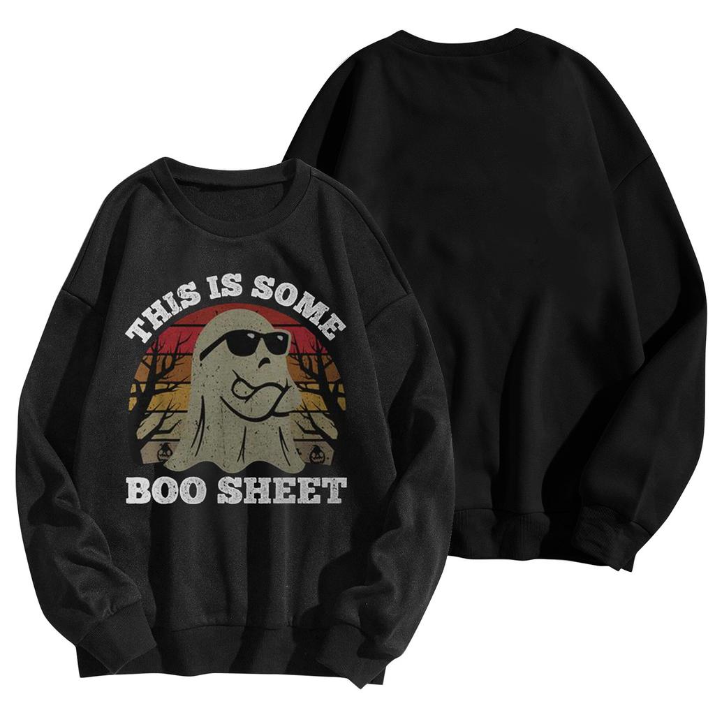 Women's Round Neck Printed Tops Cotton Casual Fashion Long Sleeve This Is  Some Booi Sheet Pullover Top Blouse