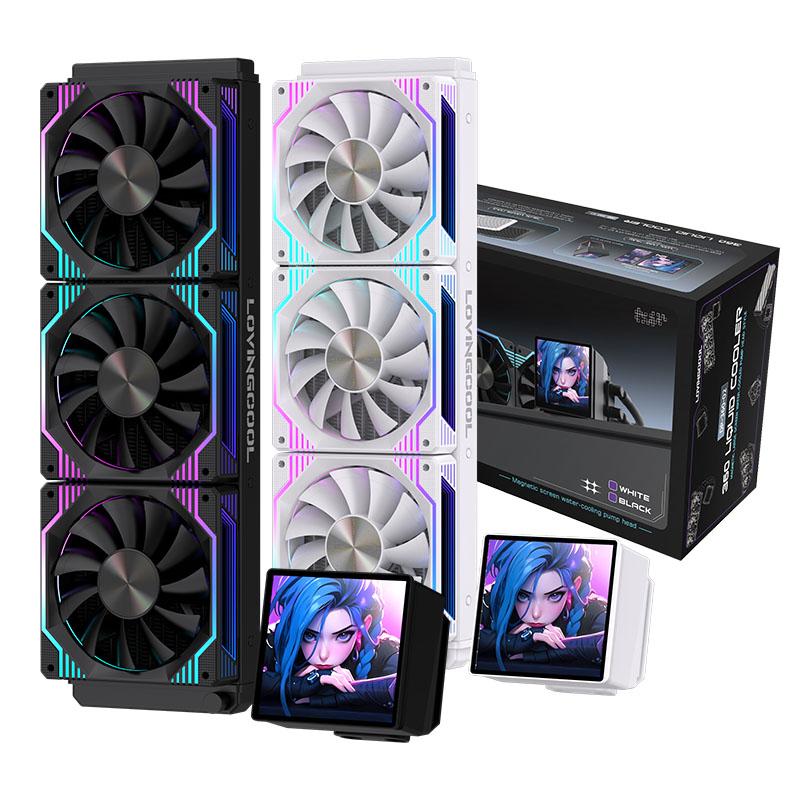 QT-2025 neuer 360mm ARGB PC Wasserkühlungsradiator CPU Flüssigkeitskühler mit DIY 4,0-Zoll PC Videoanzeigebildschirm