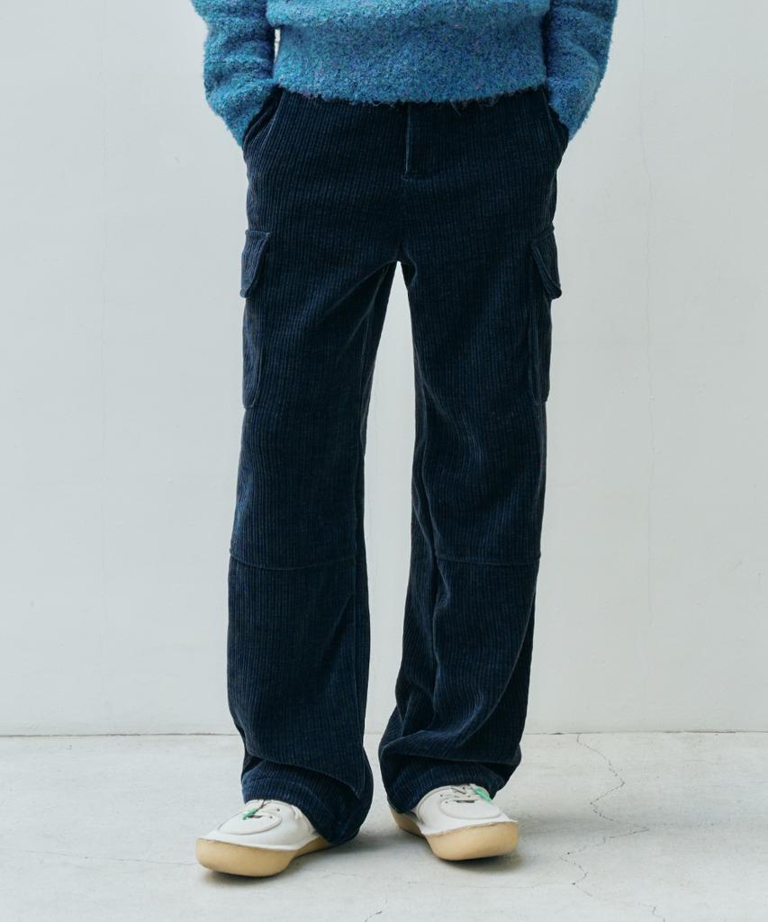 MINAV Cargo Velvet Corduroy Pants [Navy]