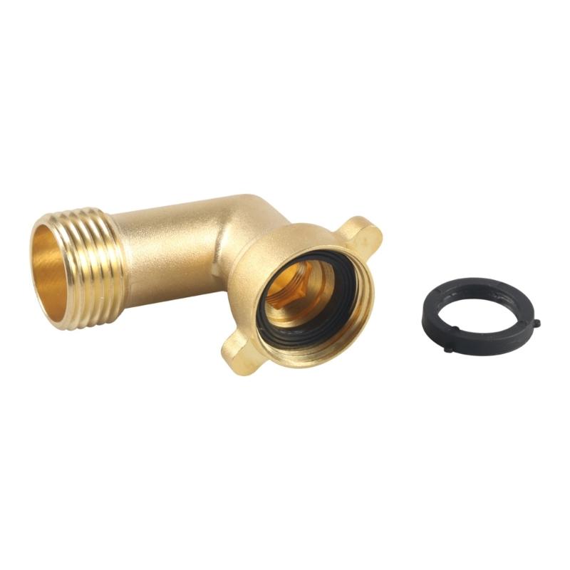 Universal 3/4 Inch Brass Garden Hose Link Bend Adapter Elbow Fitting Leak Proof Design for Irrigation Outdoor & Yard Use