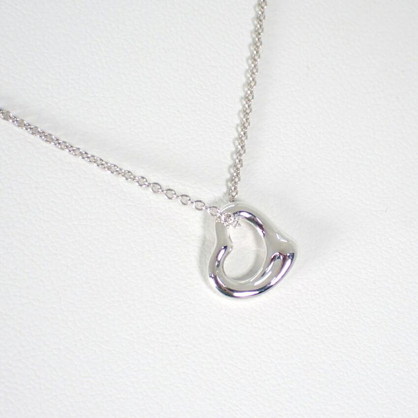 Pre-owned Tiffany & Co. Silver 925 Open Heart Pendant Necklace J79-3