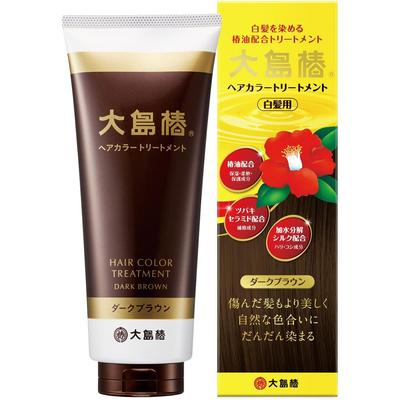 Oshima Tsubaki Haarfarbe Dunkel mit Kamelie für Graues Haar 180g Behandlung, Braun, Öl, Haar, Duftfrei, Unisex, Parabenfrei, Diaminfrei,