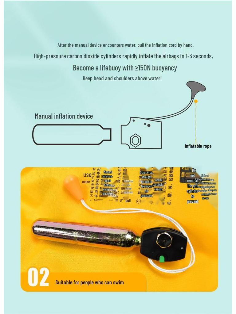 Yasi'an Inflatable Life Jacket - Lightweight, High-Buoyancy Vest for Adult Sea Fishing