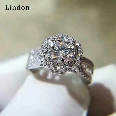 Lindon Classic Copper Alloy Zircon Ring Ladies Jewelry Wedding Promise Party Gift