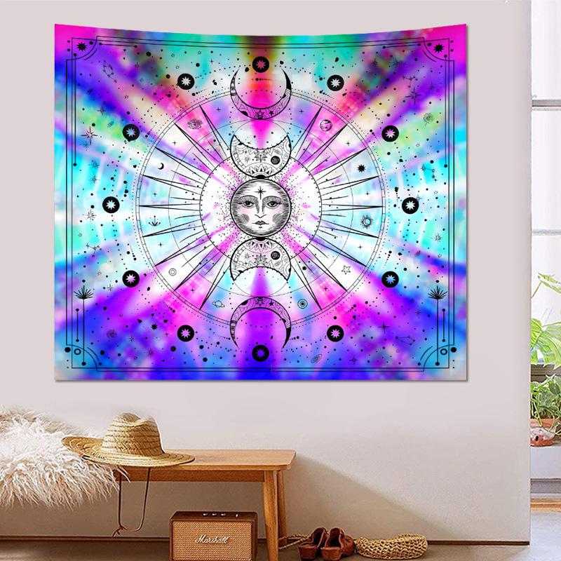 

Гобелен, европейская и американская фоновая ткань, ткань для украшения спальни, картина для гостиной, ткань для стен комнаты 130*150cm разноцветный