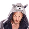 Keanu Mens Wolf Head Fleece Dressing Gown